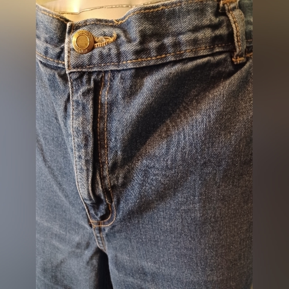 Woman Within Classic Blue Straight Leg Jeans - Picture 3 of 8